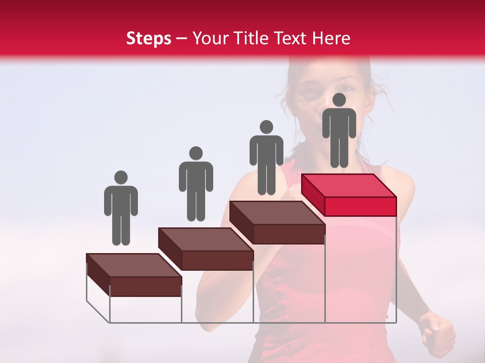 A Woman Running On A Road With A Red Background PowerPoint Template