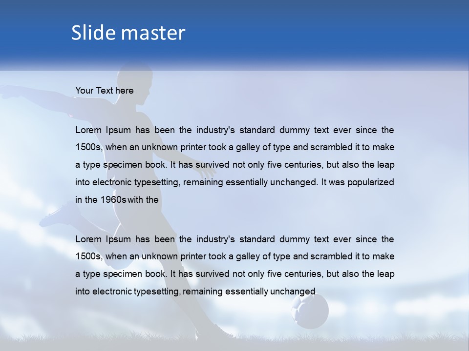 A Silhouette Of A Man Kicking A Soccer Ball PowerPoint Template