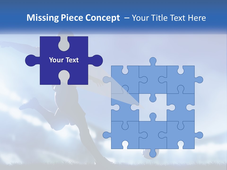 A Silhouette Of A Man Kicking A Soccer Ball PowerPoint Template