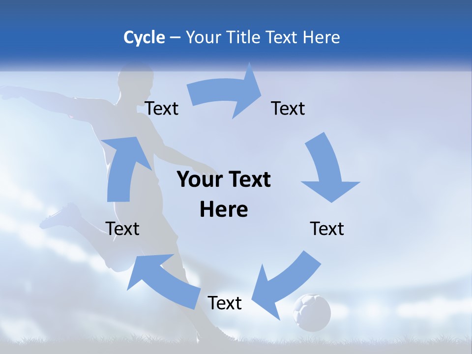 A Silhouette Of A Man Kicking A Soccer Ball PowerPoint Template
