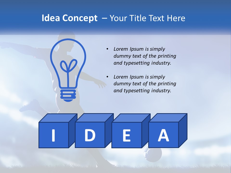 A Silhouette Of A Man Kicking A Soccer Ball PowerPoint Template