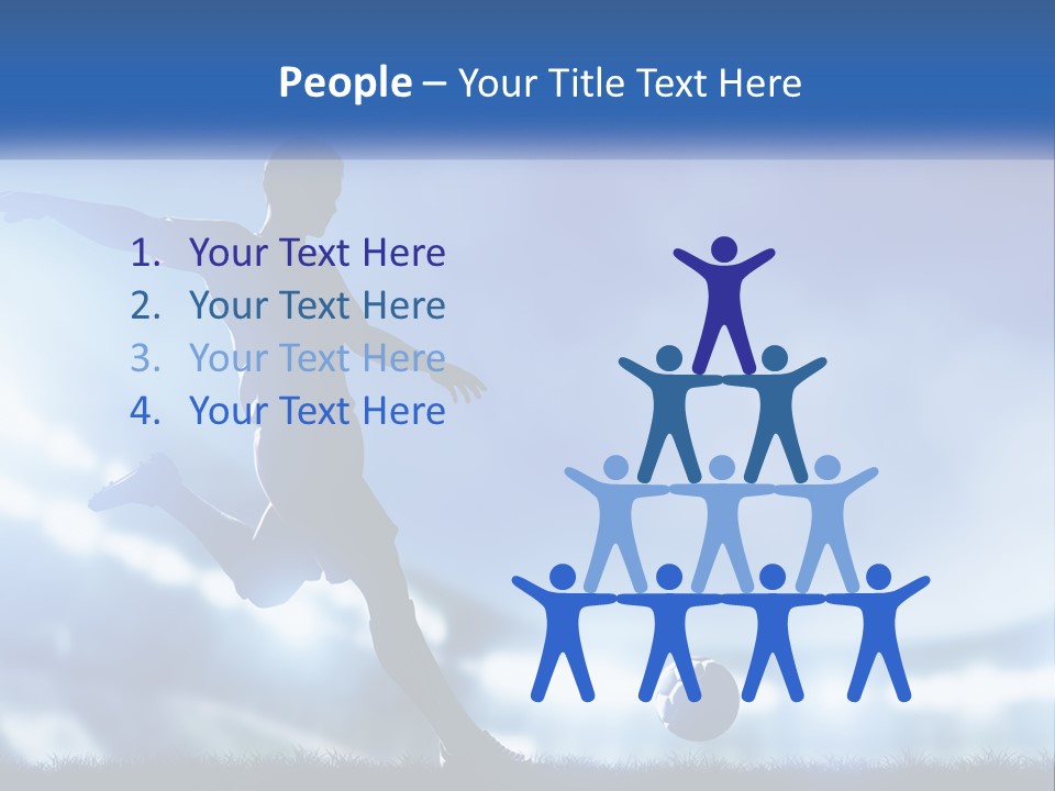 A Silhouette Of A Man Kicking A Soccer Ball PowerPoint Template