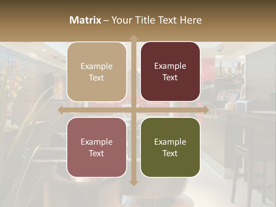 A Room With Chairs, Tables And A Television PowerPoint Template