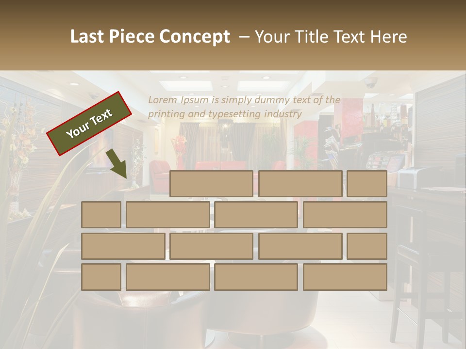 A Room With Chairs, Tables And A Television PowerPoint Template