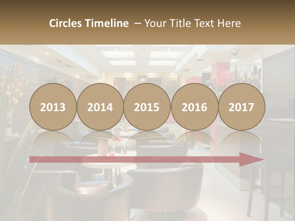 A Room With Chairs, Tables And A Television PowerPoint Template