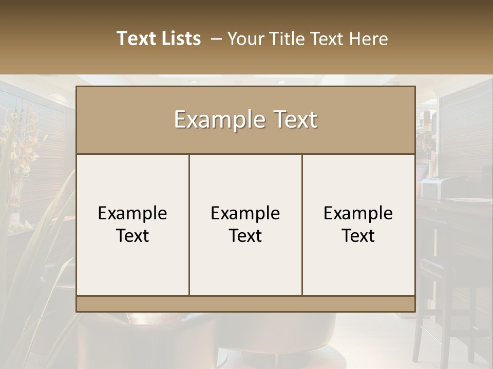 A Room With Chairs, Tables And A Television PowerPoint Template