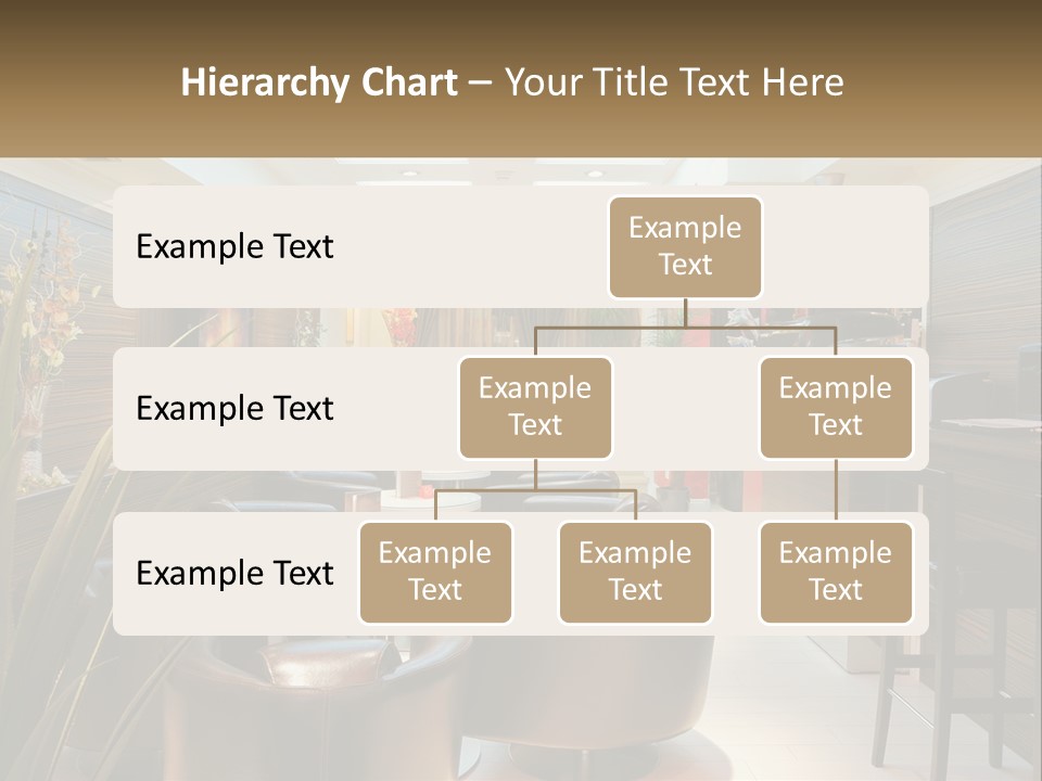 A Room With Chairs, Tables And A Television PowerPoint Template
