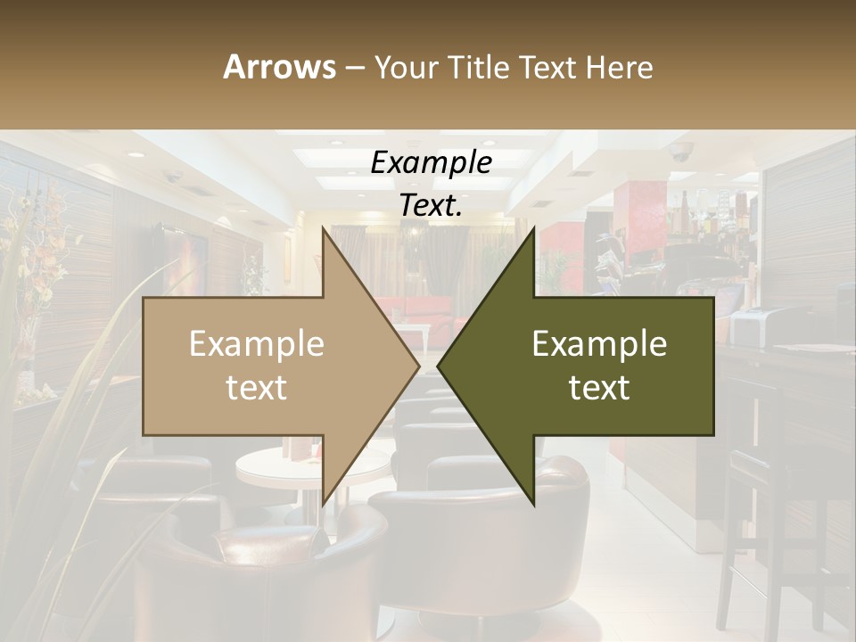 A Room With Chairs, Tables And A Television PowerPoint Template
