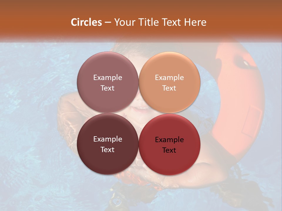 A Little Girl In A Pool With A Life Preserver PowerPoint Template