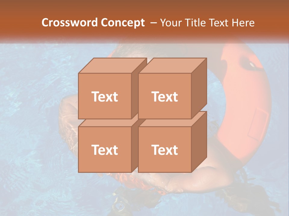 A Little Girl In A Pool With A Life Preserver PowerPoint Template