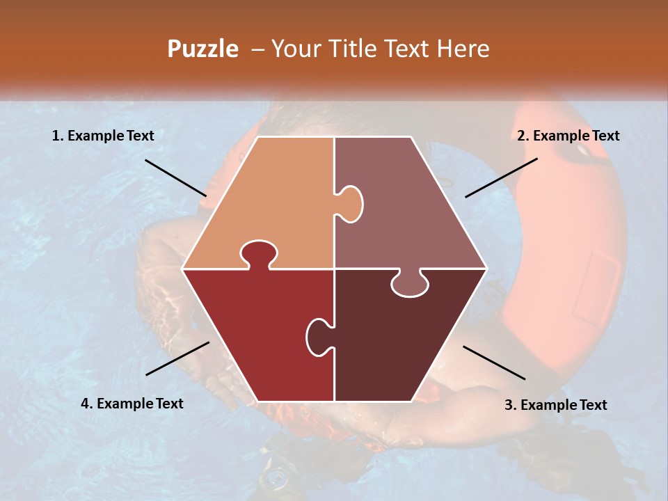 A Little Girl In A Pool With A Life Preserver PowerPoint Template