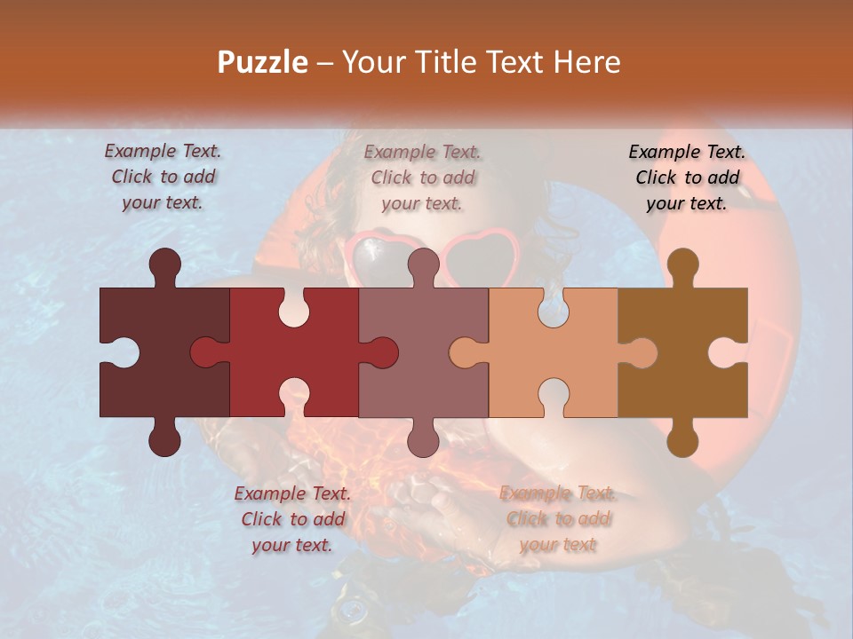 A Little Girl In A Pool With A Life Preserver PowerPoint Template