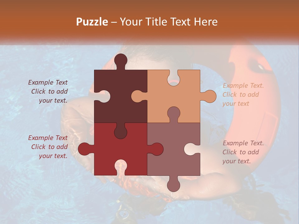 A Little Girl In A Pool With A Life Preserver PowerPoint Template