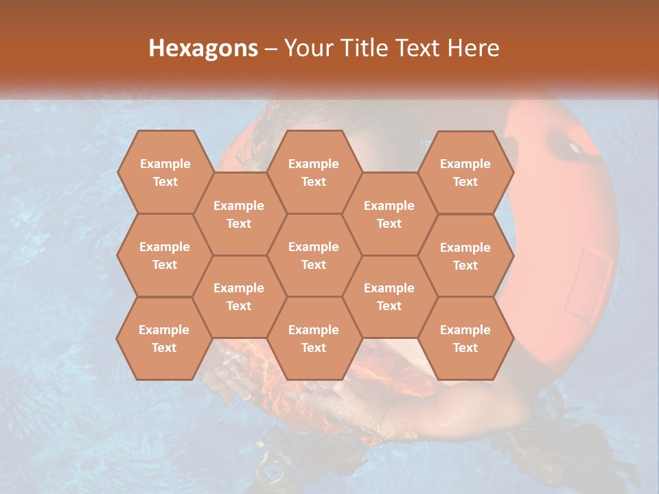 A Little Girl In A Pool With A Life Preserver PowerPoint Template