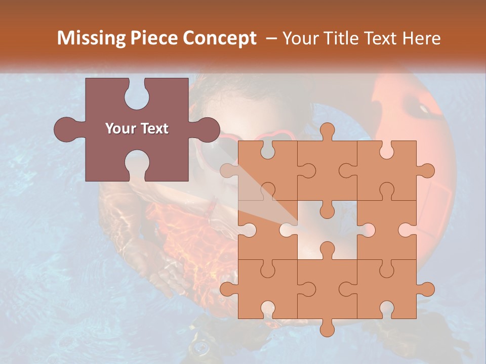 A Little Girl In A Pool With A Life Preserver PowerPoint Template