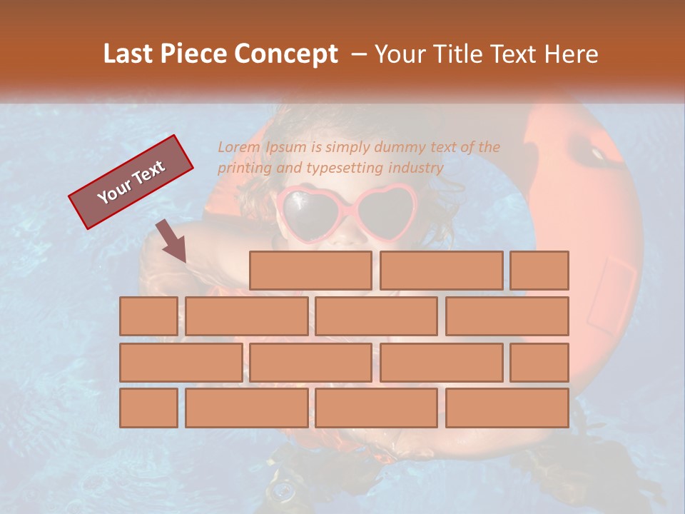 A Little Girl In A Pool With A Life Preserver PowerPoint Template