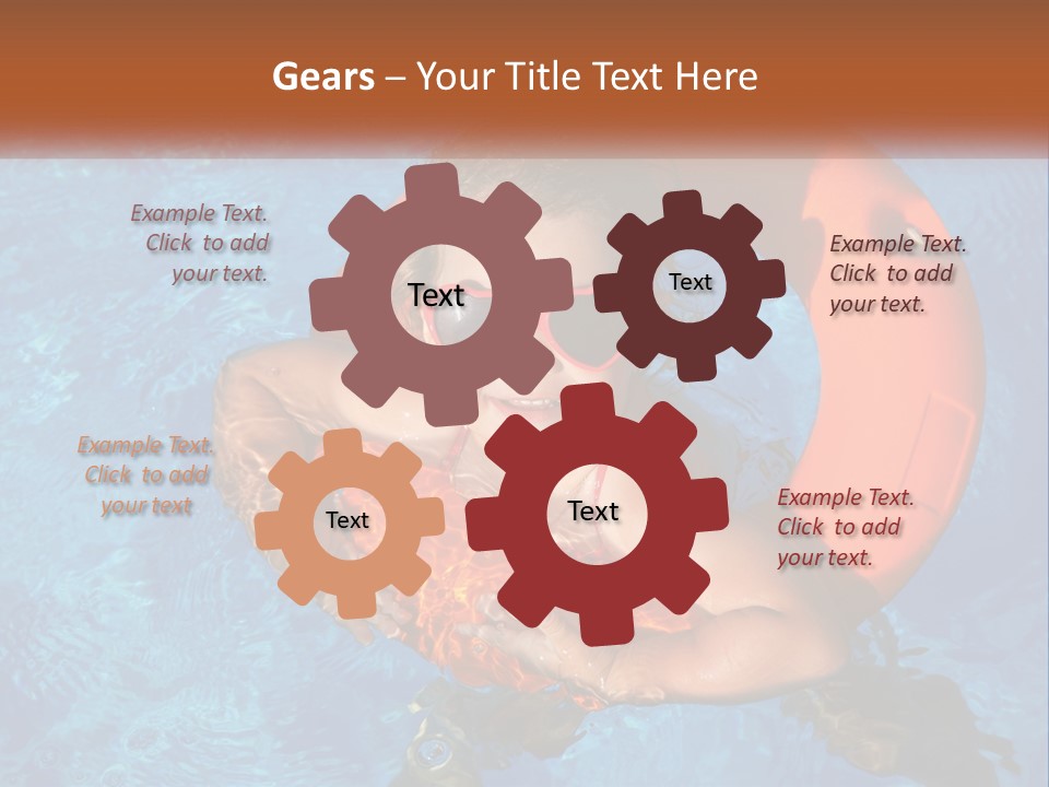 A Little Girl In A Pool With A Life Preserver PowerPoint Template