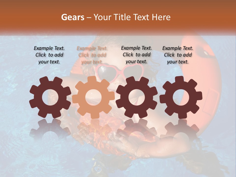 A Little Girl In A Pool With A Life Preserver PowerPoint Template