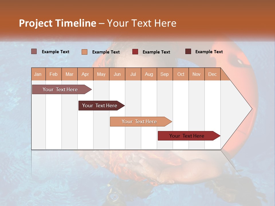 A Little Girl In A Pool With A Life Preserver PowerPoint Template