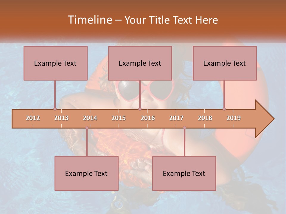 A Little Girl In A Pool With A Life Preserver PowerPoint Template