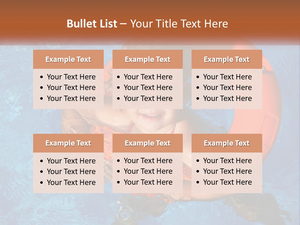 A Little Girl In A Pool With A Life Preserver PowerPoint Template