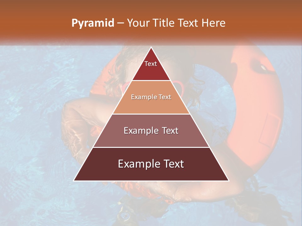 A Little Girl In A Pool With A Life Preserver PowerPoint Template