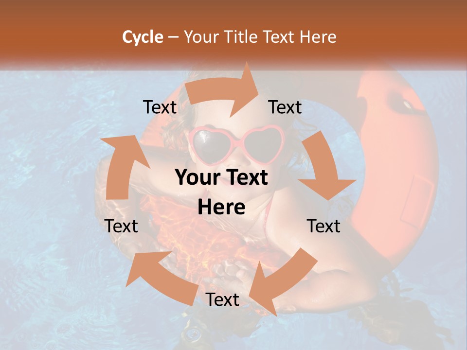 A Little Girl In A Pool With A Life Preserver PowerPoint Template