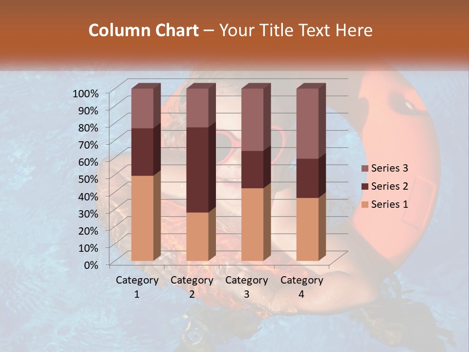 A Little Girl In A Pool With A Life Preserver PowerPoint Template