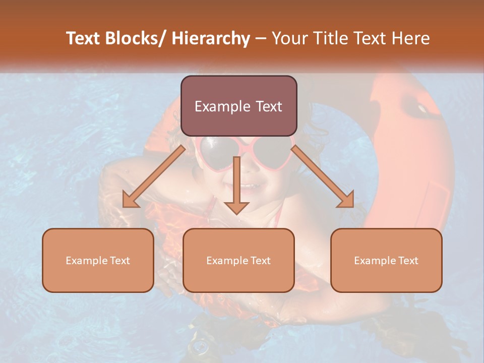 A Little Girl In A Pool With A Life Preserver PowerPoint Template