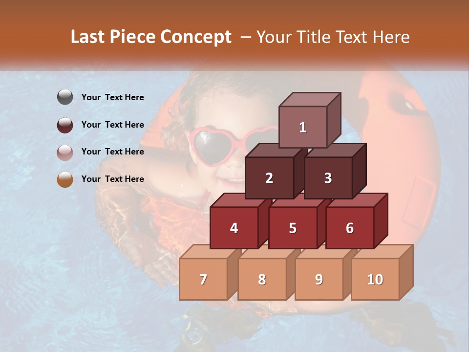 A Little Girl In A Pool With A Life Preserver PowerPoint Template