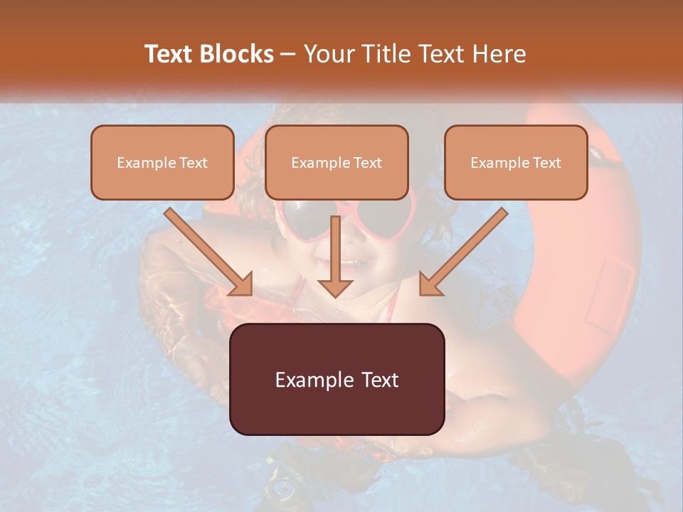 A Little Girl In A Pool With A Life Preserver PowerPoint Template