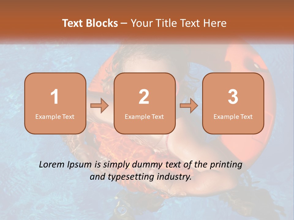 A Little Girl In A Pool With A Life Preserver PowerPoint Template