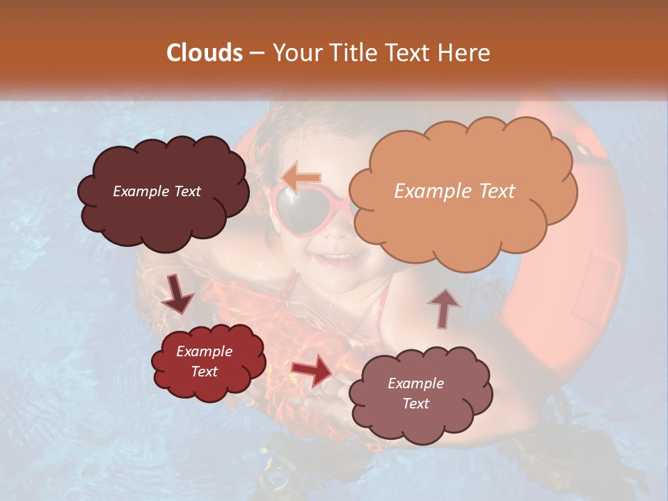 A Little Girl In A Pool With A Life Preserver PowerPoint Template