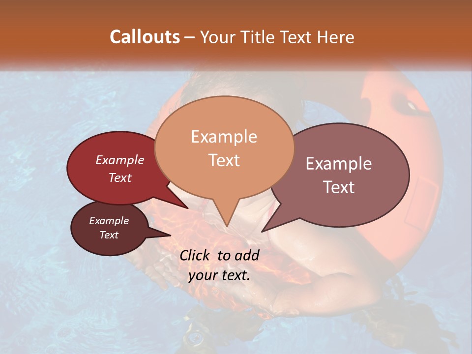 A Little Girl In A Pool With A Life Preserver PowerPoint Template