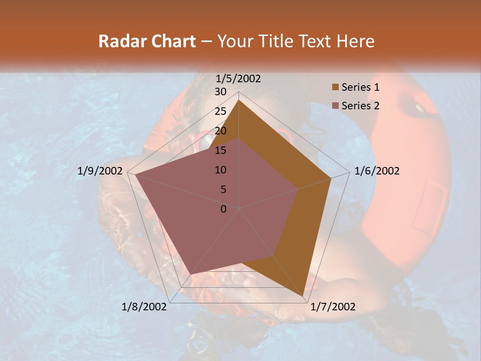 A Little Girl In A Pool With A Life Preserver PowerPoint Template