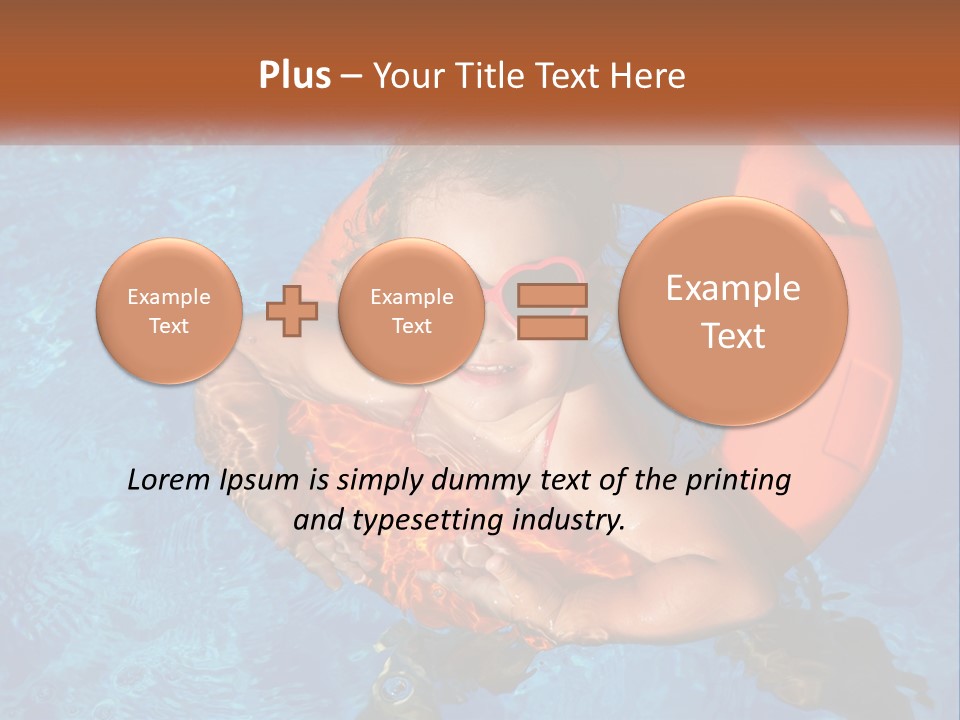 A Little Girl In A Pool With A Life Preserver PowerPoint Template