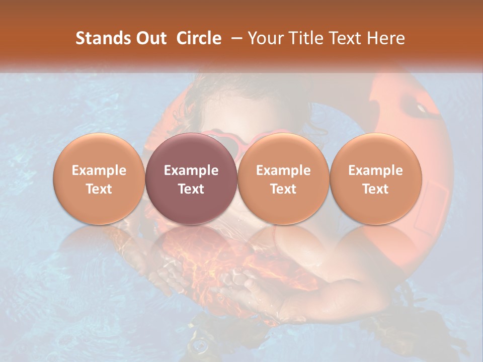 A Little Girl In A Pool With A Life Preserver PowerPoint Template