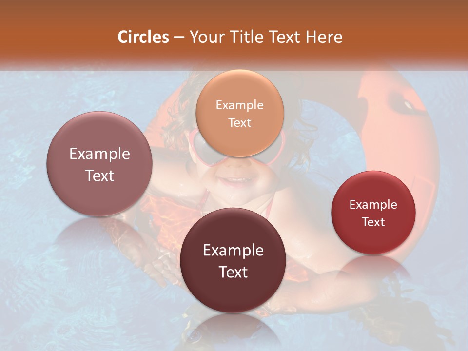 A Little Girl In A Pool With A Life Preserver PowerPoint Template