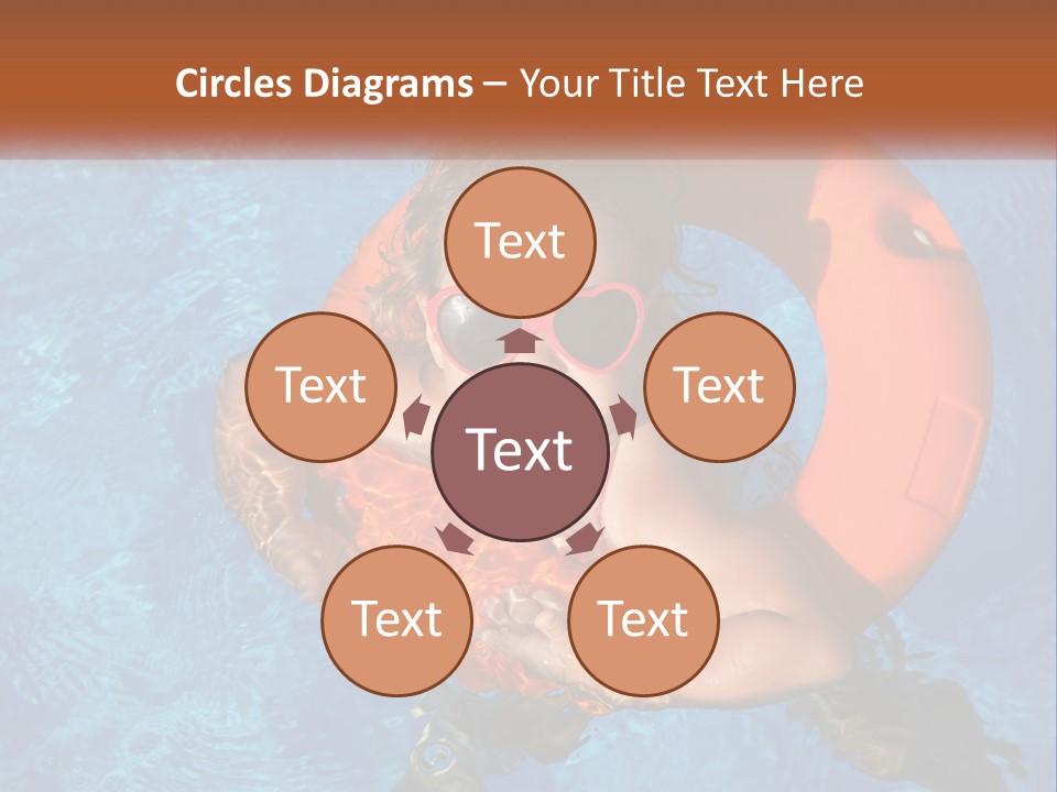 A Little Girl In A Pool With A Life Preserver PowerPoint Template