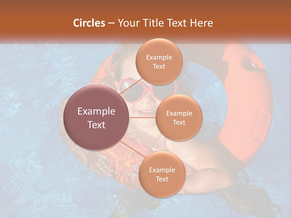 A Little Girl In A Pool With A Life Preserver PowerPoint Template