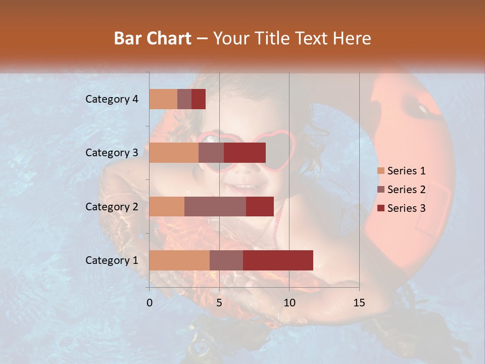 A Little Girl In A Pool With A Life Preserver PowerPoint Template