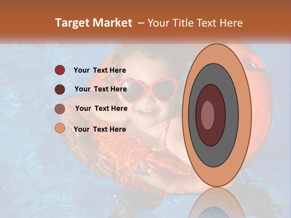 A Little Girl In A Pool With A Life Preserver PowerPoint Template