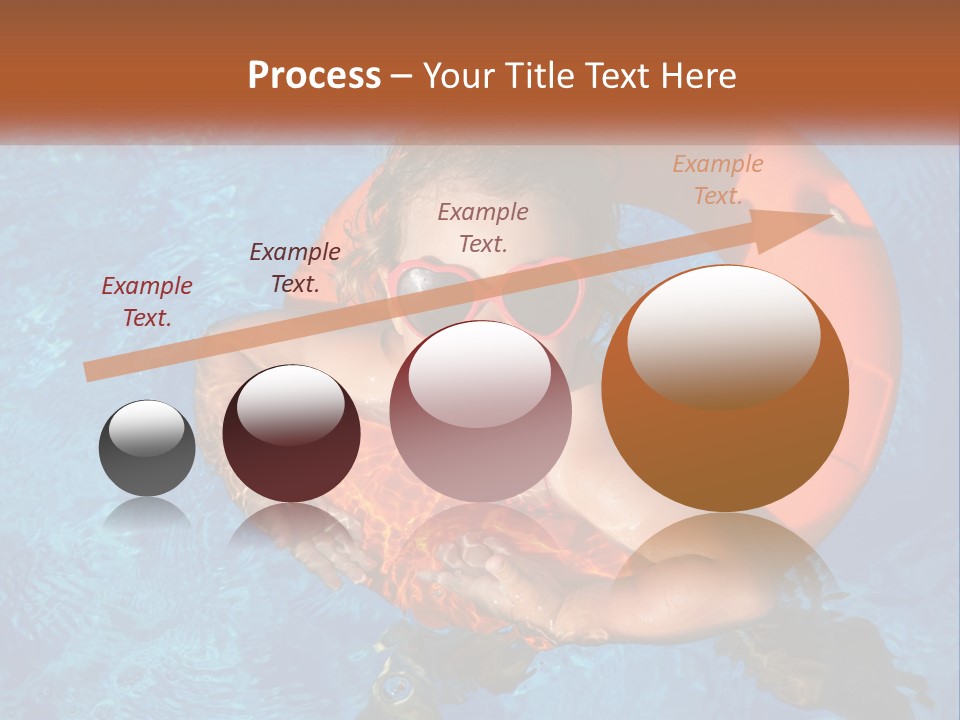 A Little Girl In A Pool With A Life Preserver PowerPoint Template