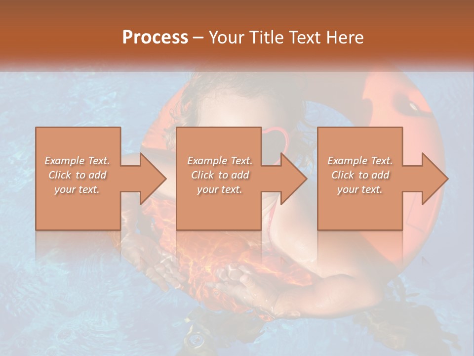 A Little Girl In A Pool With A Life Preserver PowerPoint Template