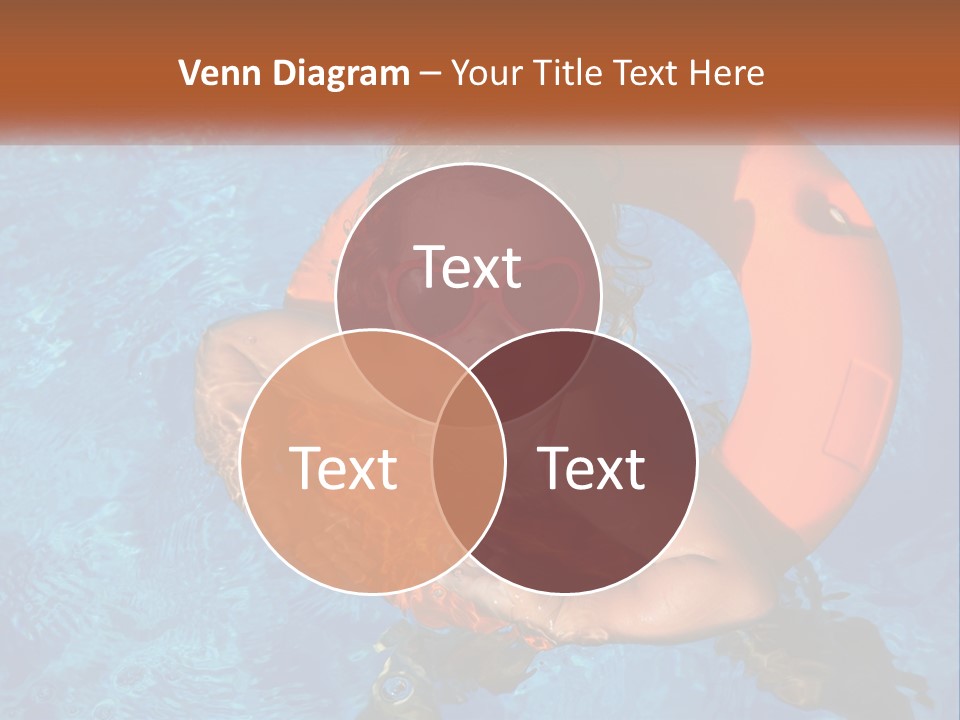 A Little Girl In A Pool With A Life Preserver PowerPoint Template