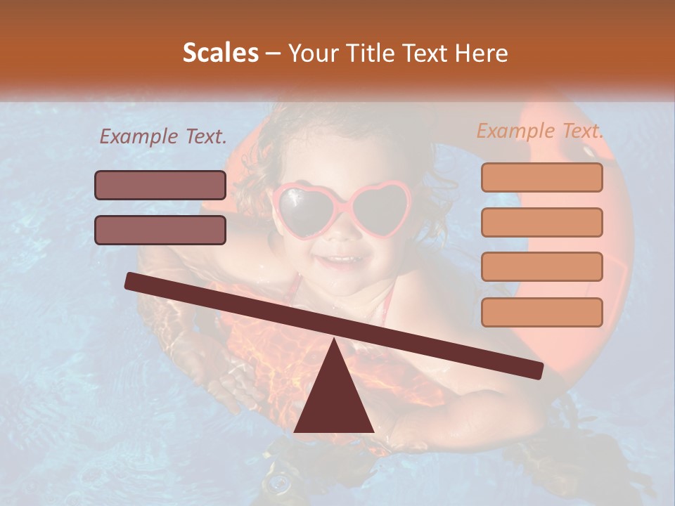 A Little Girl In A Pool With A Life Preserver PowerPoint Template