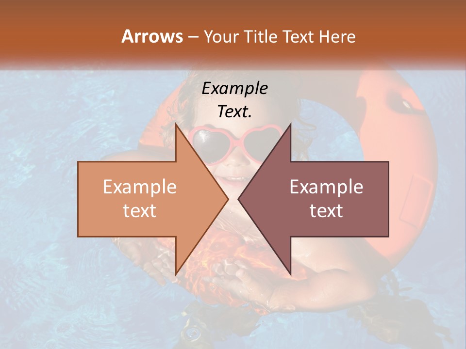 A Little Girl In A Pool With A Life Preserver PowerPoint Template