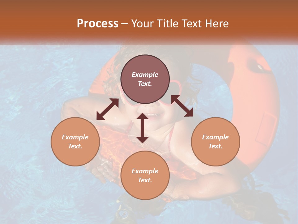 A Little Girl In A Pool With A Life Preserver PowerPoint Template