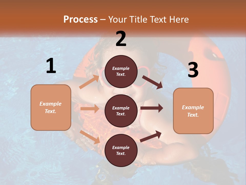 A Little Girl In A Pool With A Life Preserver PowerPoint Template