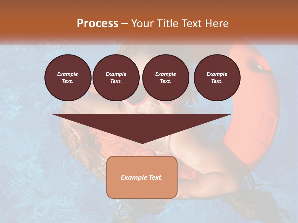 A Little Girl In A Pool With A Life Preserver PowerPoint Template